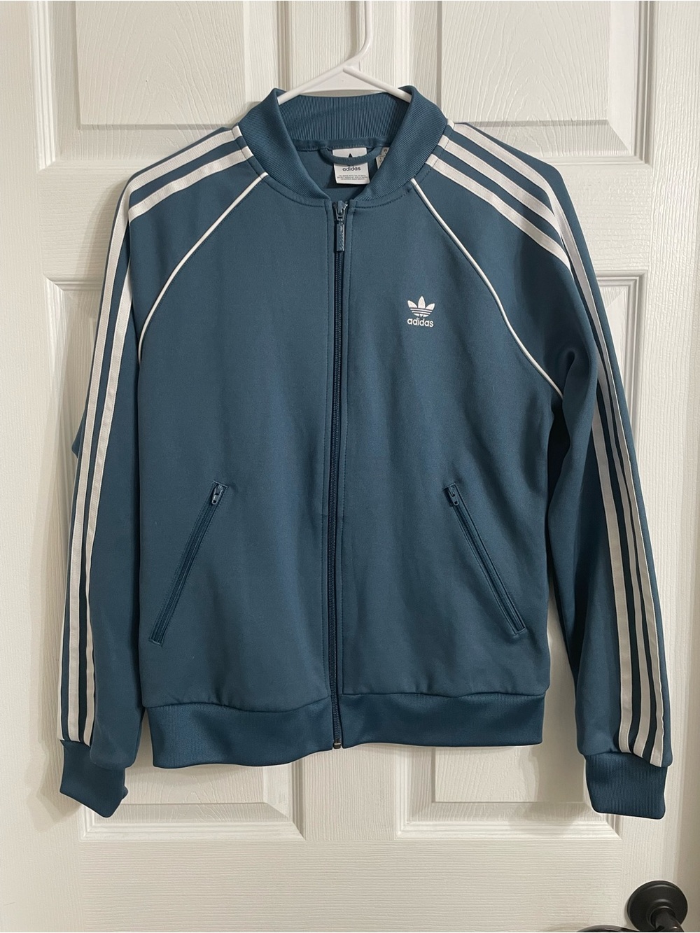 adidas Superstar Trefoil Blue Three-Stripe Track Jacket small